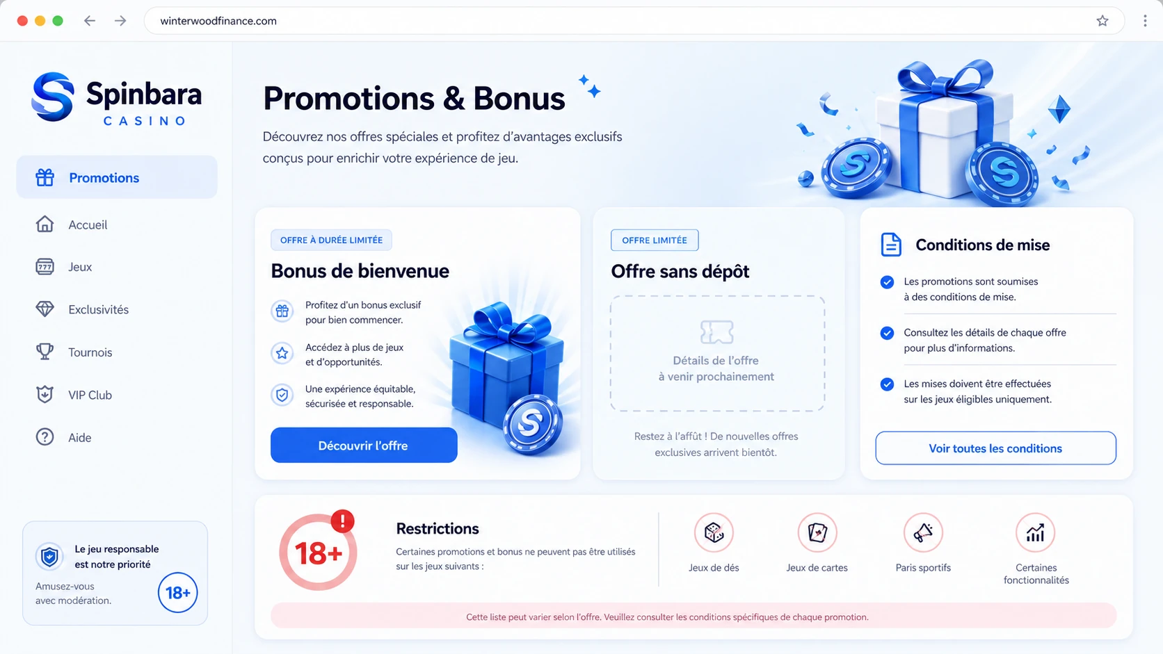 Bonus et promotions